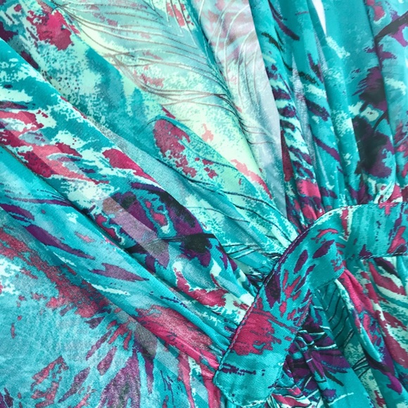 Teal and Purple Sheer Blouse - Picture 3 of 5